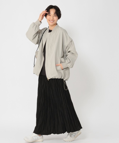 studio CLIP（スタディオクリップ）の「《ウタオ》旅とも2WAY MA1ブルゾン（MA-1・レディース・ブラック/ダークグリーン・FREE）」の11枚目の写真