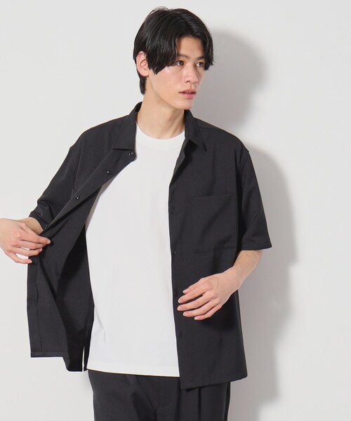 THE SHOP TK (ザ ショップ ティーケー )の「ドライポリ半袖シャツ セットアップ可/吸水速乾/軽量(シャツ/ブラウス・メンズ・ライトグレー/グリーン系/チャコールグレー/ブルー/ブラック・02/03/04)」の2枚目の写真