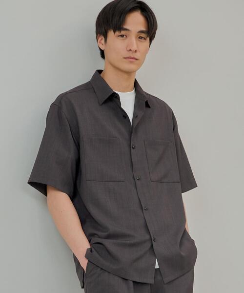 THE SHOP TK (ザ ショップ ティーケー )の「ドライポリ半袖シャツ セットアップ可/吸水速乾/軽量(シャツ/ブラウス・メンズ・ライトグレー/グリーン系/チャコールグレー/ブルー/ブラック・02/03/04)」の9枚目の写真