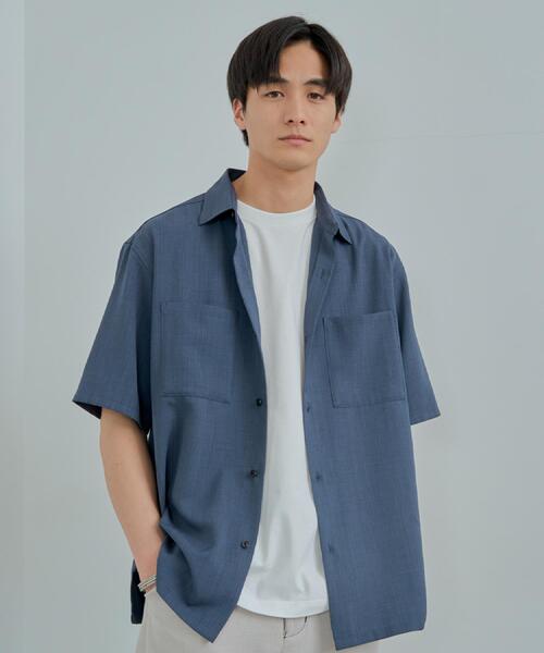 THE SHOP TK (ザ ショップ ティーケー )の「ドライポリ半袖シャツ セットアップ可/吸水速乾/軽量(シャツ/ブラウス・メンズ・ライトグレー/グリーン系/チャコールグレー/ブルー/ブラック・02/03/04)」の10枚目の写真