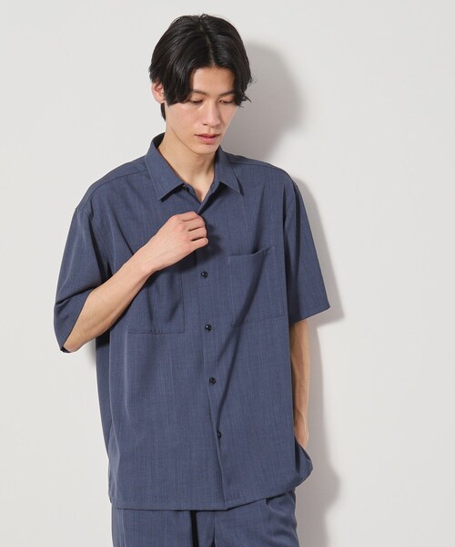 THE SHOP TK (ザ ショップ ティーケー )の「ドライポリ半袖シャツ セットアップ可/吸水速乾/軽量(シャツ/ブラウス・メンズ・ライトグレー/グリーン系/チャコールグレー/ブルー/ブラック・02/03/04)」の7枚目の写真