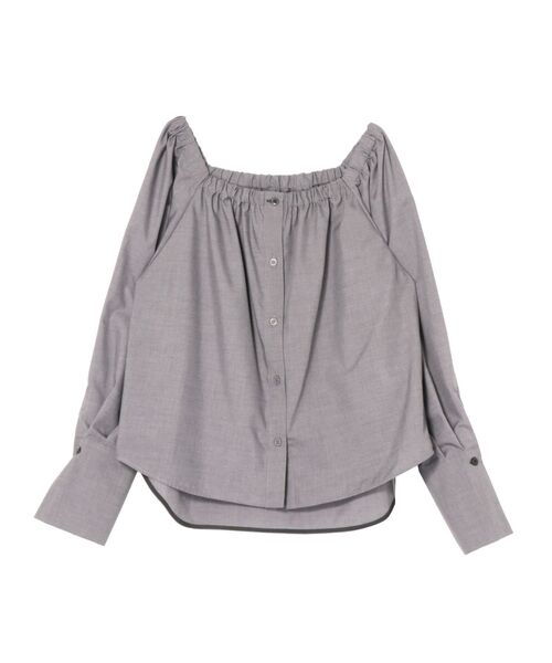 LAGUNAMOON(ラグナムーン)の「オフショルダー裾バイカラーブラウス(シャツ/ブラウス・レディース・ブルー/グレー/ホワイト・FREE)」の2枚目の写真