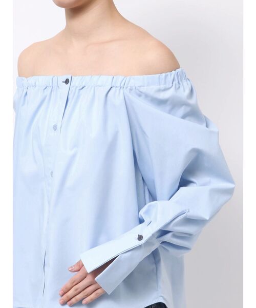 LAGUNAMOON(ラグナムーン)の「オフショルダー裾バイカラーブラウス(シャツ/ブラウス・レディース・ブルー/グレー/ホワイト・FREE)」の17枚目の写真