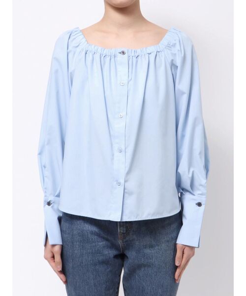 LAGUNAMOON(ラグナムーン)の「オフショルダー裾バイカラーブラウス(シャツ/ブラウス・レディース・ブルー/グレー/ホワイト・FREE)」の5枚目の写真