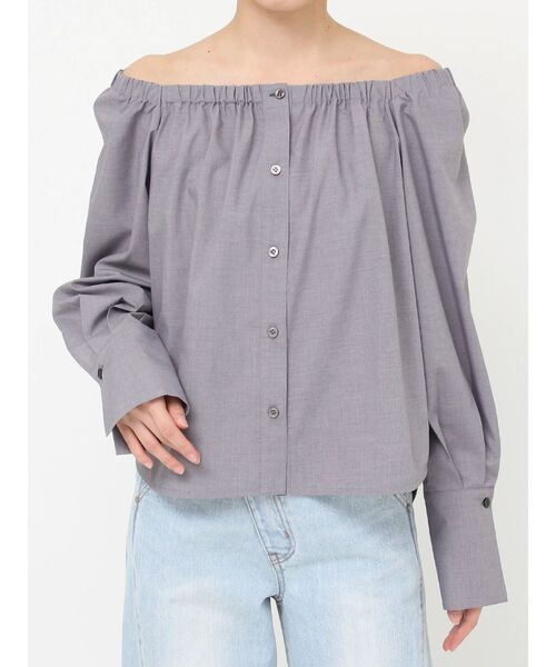 LAGUNAMOON(ラグナムーン)の「オフショルダー裾バイカラーブラウス(シャツ/ブラウス・レディース・ブルー/グレー/ホワイト・FREE)」の10枚目の写真