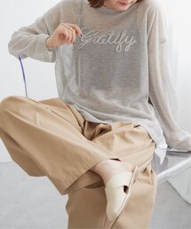 コード刺繍ロゴシアニット