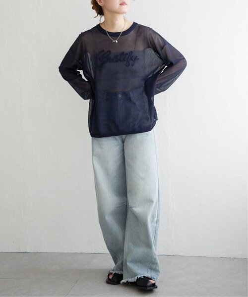notch.(ノッチ)の「コード刺繍ロゴシアニット(ニット/セーター・レディース・ネイビー/グレー/オフホワイト・M)」の21枚目の写真
