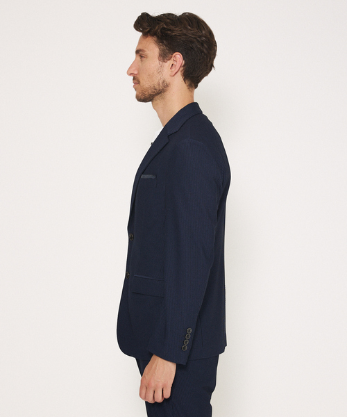 DESIGNWORKS（デザインワークス）の「【セットアップ対応】トリコットサッカー2B ジャケット（セットアップ・メンズ・ネイビー/グレー・44/46/48/50/52）」の4枚目の写真