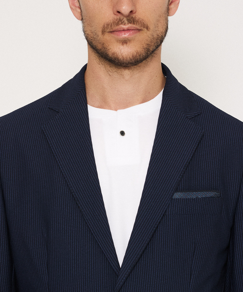 DESIGNWORKS（デザインワークス）の「【セットアップ対応】トリコットサッカー2B ジャケット（セットアップ・メンズ・ネイビー/グレー・44/46/48/50/52）」の6枚目の写真