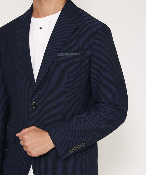 DESIGNWORKS（デザインワークス）の「【セットアップ対応】トリコットサッカー2B ジャケット（セットアップ・メンズ・ネイビー/グレー・44/46/48/50/52）」の7枚目の写真