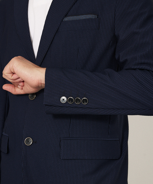 DESIGNWORKS（デザインワークス）の「【セットアップ対応】トリコットサッカー2B ジャケット（セットアップ・メンズ・ネイビー/グレー・44/46/48/50/52）」の8枚目の写真