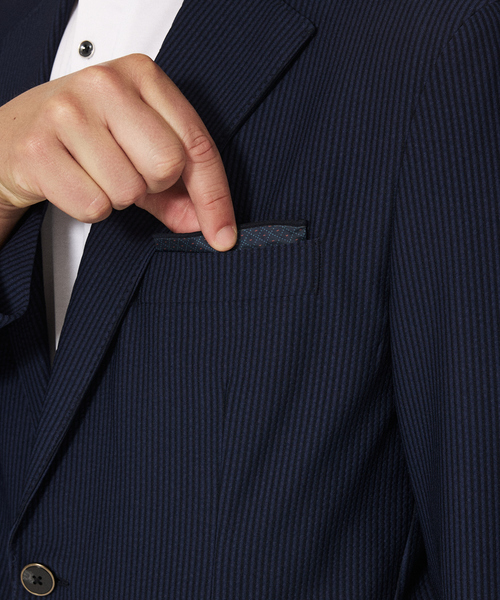 DESIGNWORKS（デザインワークス）の「【セットアップ対応】トリコットサッカー2B ジャケット（セットアップ・メンズ・ネイビー/グレー・44/46/48/50/52）」の9枚目の写真