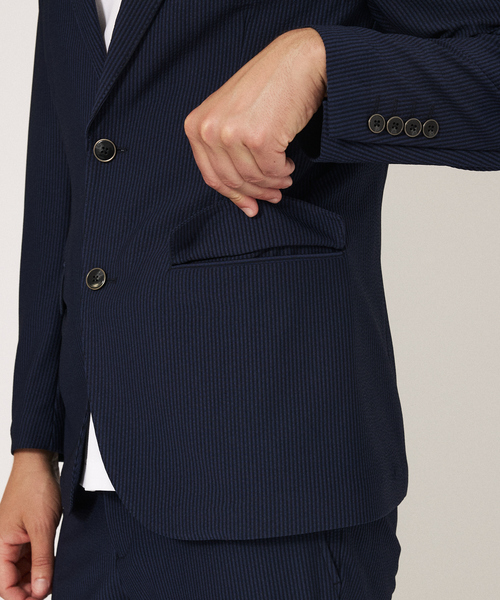 DESIGNWORKS（デザインワークス）の「【セットアップ対応】トリコットサッカー2B ジャケット（セットアップ・メンズ・ネイビー/グレー・44/46/48/50/52）」の10枚目の写真