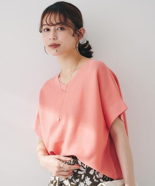お値下げ　Uhr ペールカラートップ　ブラウン　21aw ウーア　リブニット セール】【12色展開/体型カバー/2way】バウンドスリーブニット