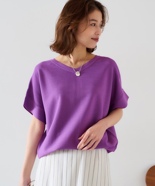 【12色展開体型カバー2way】バウンドスリーブニット 12色展開/体型カバー/2way】バウンドスリーブニット（ニット