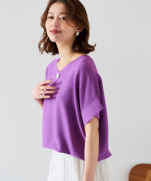 セール】【12色展開/体型カバー/2way】バウンドスリーブニット（ニット