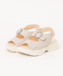 la farfa shoes 厚底 ビジューバックル スポサン