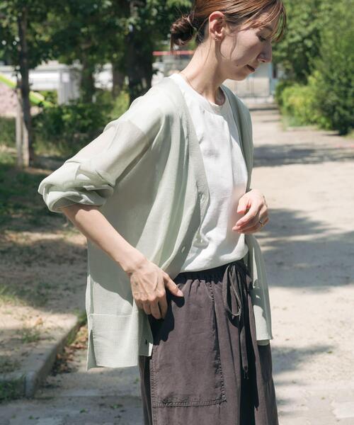 ITEMS URBANRESEARCH（アイテムズ アーバンリサーチ）の「シアーVネックニットカーディガン（カーディガン/ボレロ・レディース・ミント/モカ/ブラック/グレー系その他・FREE）」の20枚目の写真