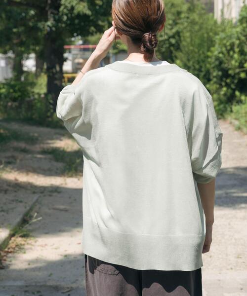 ITEMS URBANRESEARCH（アイテムズ アーバンリサーチ）の「シアーVネックニットカーディガン（カーディガン/ボレロ・レディース・ミント/モカ/ブラック/グレー系その他・FREE）」の19枚目の写真