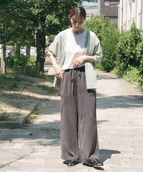 ITEMS URBANRESEARCH（アイテムズ アーバンリサーチ）の「シアーVネックニットカーディガン（カーディガン/ボレロ・レディース・ミント/モカ/ブラック/グレー系その他・FREE）」の18枚目の写真