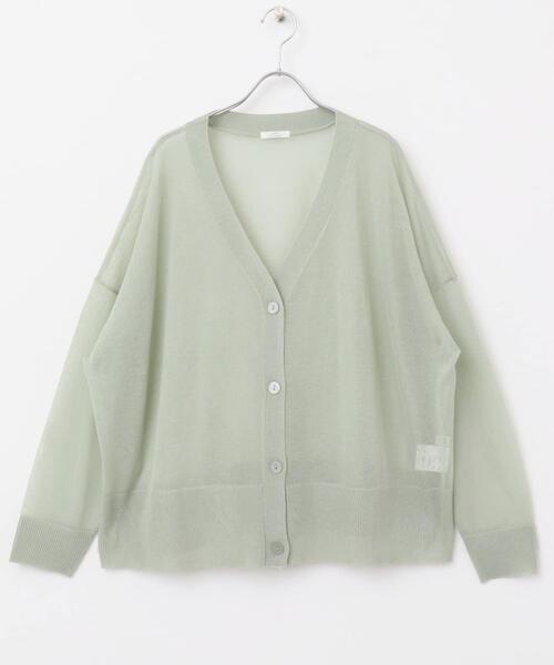 ITEMS URBANRESEARCH（アイテムズ アーバンリサーチ）の「シアーVネックニットカーディガン（カーディガン/ボレロ・レディース・ミント/モカ/ブラック/グレー系その他・FREE）」の16枚目の写真