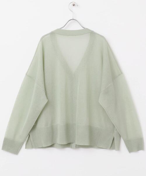 ITEMS URBANRESEARCH（アイテムズ アーバンリサーチ）の「シアーVネックニットカーディガン（カーディガン/ボレロ・レディース・ミント/モカ/ブラック/グレー系その他・FREE）」の15枚目の写真