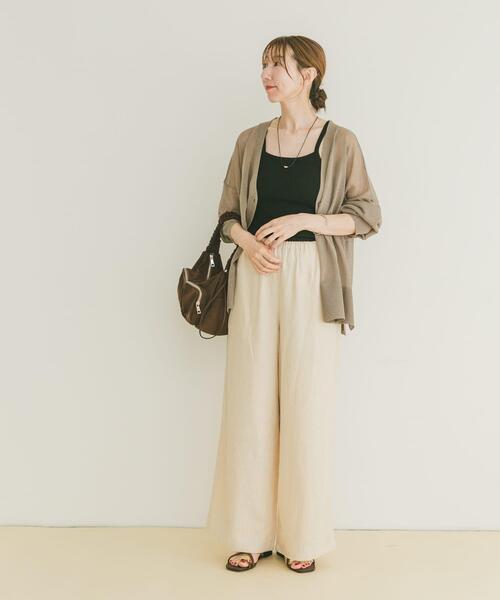 ITEMS URBANRESEARCH（アイテムズ アーバンリサーチ）の「シアーVネックニットカーディガン（カーディガン/ボレロ・レディース・ミント/モカ/ブラック/グレー系その他・FREE）」の9枚目の写真