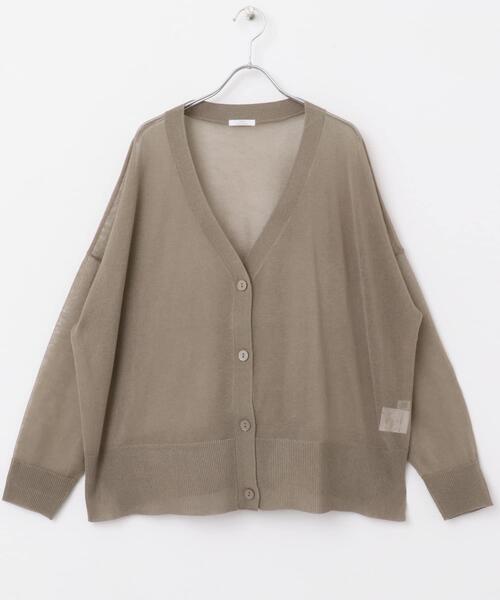 ITEMS URBANRESEARCH（アイテムズ アーバンリサーチ）の「シアーVネックニットカーディガン（カーディガン/ボレロ・レディース・ミント/モカ/ブラック/グレー系その他・FREE）」の6枚目の写真
