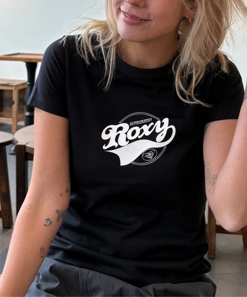 ROXY(ロキシー)の「LOST IN SUMMER TEE /ロキシーロゴコンパクトシルエット半袖Tシャツ(Tシャツ/カットソー・レディース・ホワイト/ミント/ブラック/グレー・SMALL/LARGE/MEDIUM)」の1枚目の写真