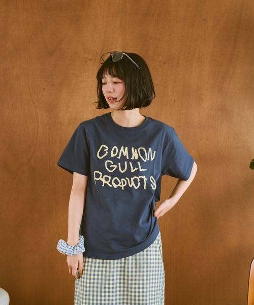 common gull products. tシャツ ピンク common gull products. tシャツ 青虫ボーダーT レディース