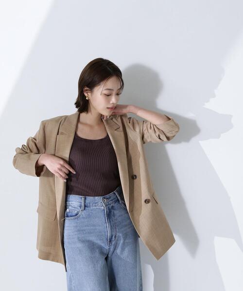 NATURAL BEAUTY BASIC(ナチュラルビューティーベーシック)の「◇ライトボクシーダブルジャケット(テーラードジャケット・レディース・ベージュ/ネイビー/キャメル・SMALL/MEDIUM)」の3枚目の写真