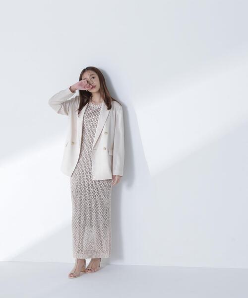 NATURAL BEAUTY BASIC(ナチュラルビューティーベーシック)の「◇ライトボクシーダブルジャケット(テーラードジャケット・レディース・ベージュ/ネイビー/キャメル・SMALL/MEDIUM)」の5枚目の写真