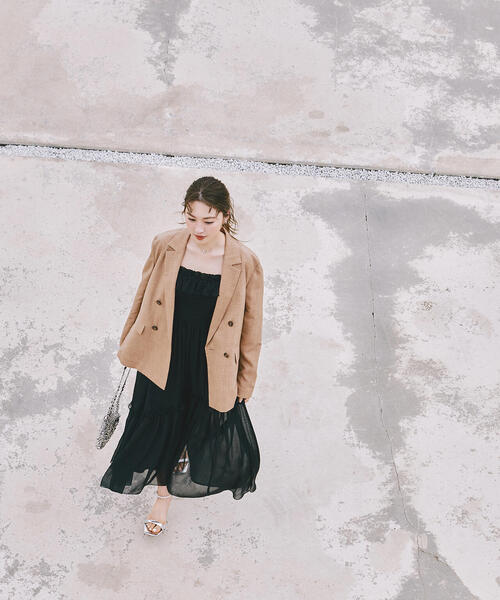 NATURAL BEAUTY BASIC（ナチュラルビューティーベーシック）の「◇ライトボクシーダブルジャケット（テーラードジャケット・レディース・ベージュ/ネイビー/キャメル・SMALL/MEDIUM）」の17枚目の写真