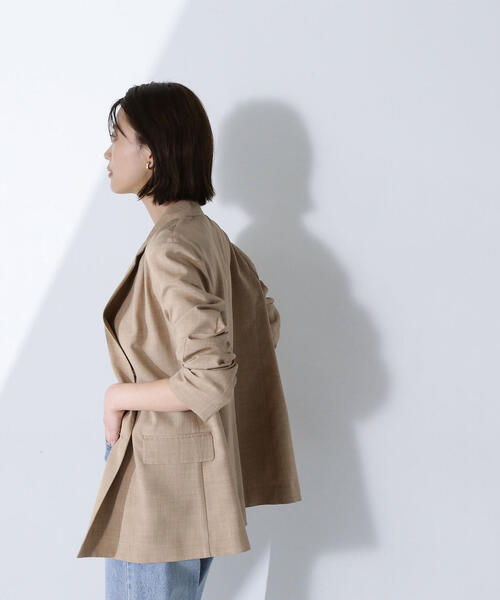 NATURAL BEAUTY BASIC（ナチュラルビューティーベーシック）の「◇ライトボクシーダブルジャケット（テーラードジャケット・レディース・ベージュ/ネイビー/キャメル・SMALL/MEDIUM）」の9枚目の写真