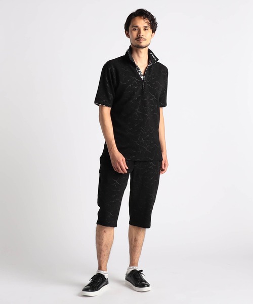 NICOLE CLUB FOR MEN（ニコルクラブフォーメン）の「エンボスクラック柄ハーフパンツ（その他パンツ・メンズ・ホワイト系2/ブラック系2/ブラック系1/ホワイト系1・MEDIUM/LARGE/SMALL/X-LARGE）」の8枚目の写真