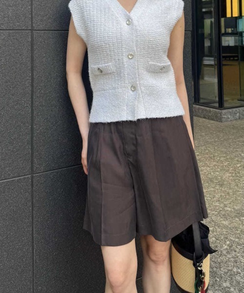 FRAY I.D(フレイアイディー)の「ウォッシャブルクールサテンショートパンツ/ウォッシャブル・接触冷感(その他パンツ・レディース・アイボリー/ブラウン/ピンク・1/0)」の1枚目の写真