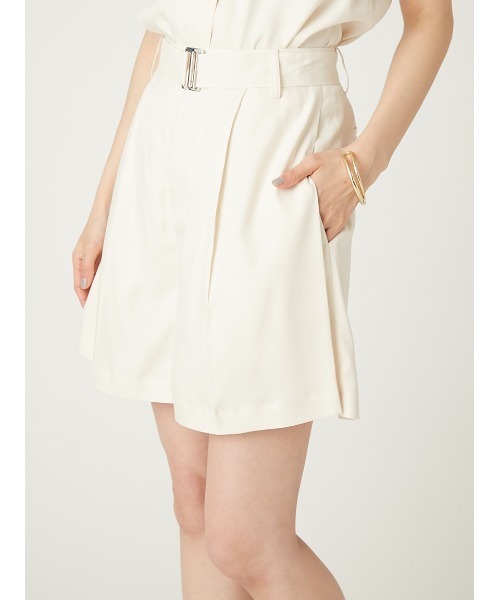 FRAY I.D(フレイアイディー)の「ウォッシャブルクールサテンショートパンツ/ウォッシャブル・接触冷感(その他パンツ・レディース・アイボリー/ブラウン/ピンク・1/0)」の15枚目の写真