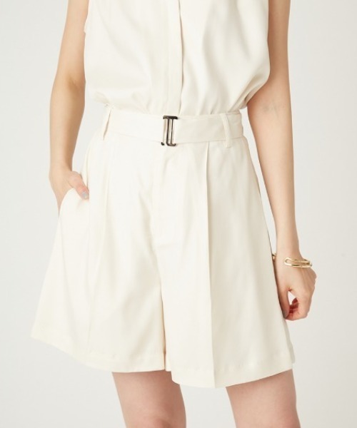 FRAY I.D(フレイアイディー)の「ウォッシャブルクールサテンショートパンツ/ウォッシャブル・接触冷感(その他パンツ・レディース・アイボリー/ブラウン/ピンク・1/0)」の13枚目の写真