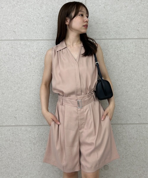 FRAY I.D(フレイアイディー)の「ウォッシャブルクールサテンショートパンツ/ウォッシャブル・接触冷感(その他パンツ・レディース・アイボリー/ブラウン/ピンク・1/0)」の10枚目の写真