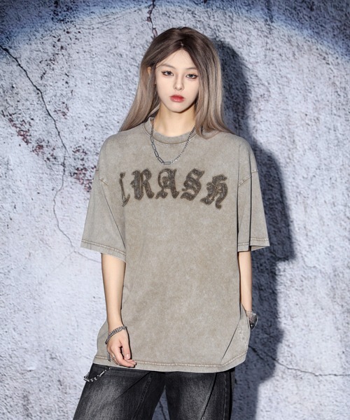 【ANNOT】韓国人気◆FRCロゴヴィンテージウォッシュフーディ EFFECTION // vintage wash rock logo crew neck T-shirt
