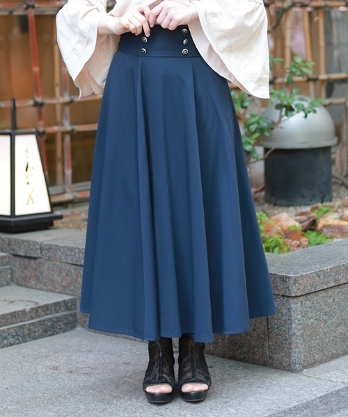 axes femme（アクシーズファム）の「フリルサス付ハイウエストスカート（スカート・レディース・ブラウン/ネイビー/ブラック/グレー/ワイン・FREE）」の8枚目の写真