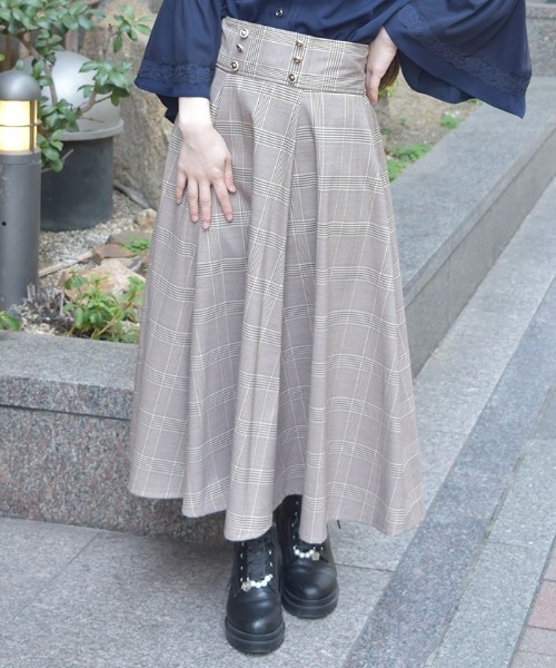 axes femme（アクシーズファム）の「フリルサス付ハイウエストスカート（スカート・レディース・ブラウン/ネイビー/ブラック/グレー/ワイン・FREE）」の9枚目の写真