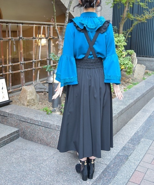 axes femme（アクシーズファム）の「フリルサス付ハイウエストスカート（スカート・レディース・ブラウン/ネイビー/ブラック/グレー/ワイン・FREE）」の13枚目の写真