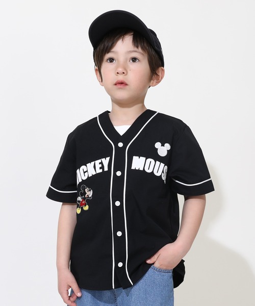 セール】【綿100％】 ディズニー ベースボール半袖 シャツ 0475K