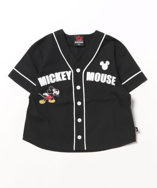 Disney（ディズニー）の「【綿100％】 ディズニー ベースボール半袖 シャツ 0475K（シャツ/ブラウス・キッズ・その他9/ブラック×レッド・80ｃｍ/90cm/100cm/110cm/120cm/130cm/140cm）」の4枚目の写真
