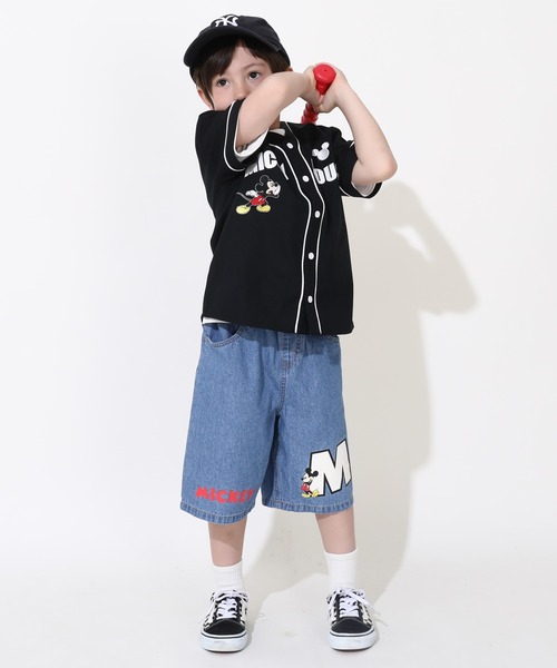 Disney（ディズニー）の「【綿100％】 ディズニー ベースボール半袖 シャツ 0475K（シャツ/ブラウス・キッズ・その他9/ブラック×レッド・80ｃｍ/90cm/100cm/110cm/120cm/130cm/140cm）」の9枚目の写真