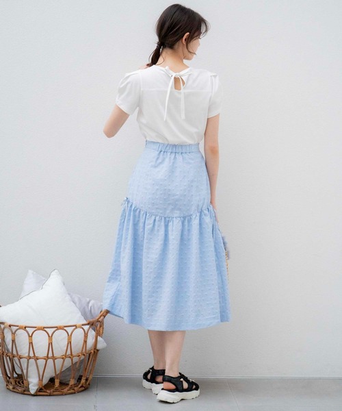 NOELA（ノエラ）の「ジャカードギャザースカート（スカート・レディース・ブラウン/ブルー/オフホワイト・S/M）」の9枚目の写真