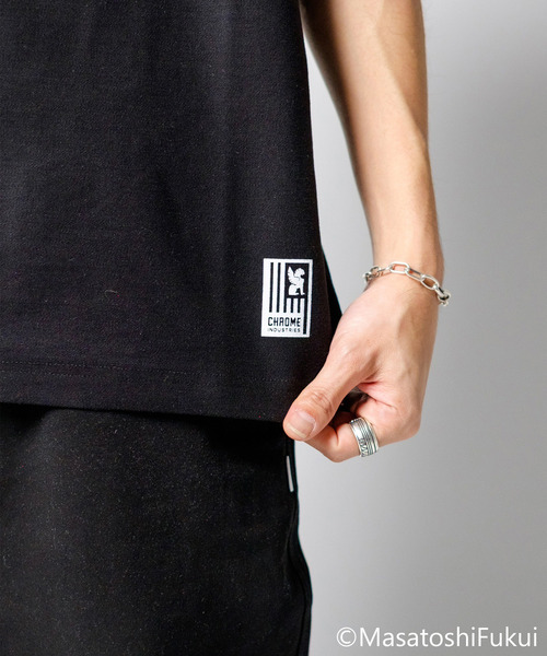 CHROME（クローム）の「［ CHROME / クローム ］LSC TEE WIDE FIT OG LOGO / ライムストーン ケーブ ティー ワイド フィット オリジナル ロゴ 接触冷感 空間冷却 鍾乳洞TEE（Tシャツ/カットソー・メンズ・ホワイト/ブラック・L/XL/M）」の6枚目の写真