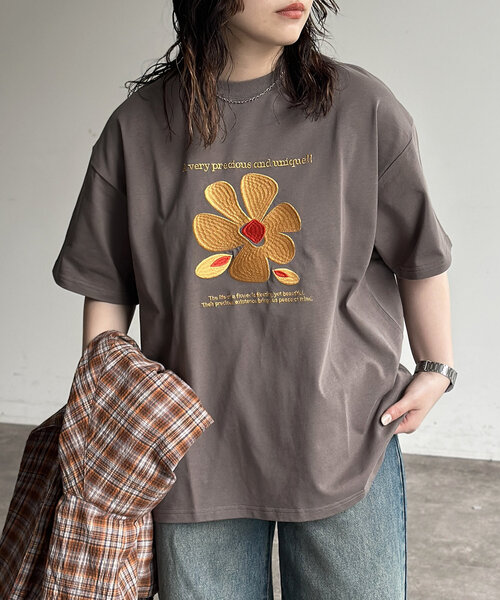 はむはむさん専用 セール】フロントフラワー刺繍T（Tシャツ/カットソー）｜CPCM