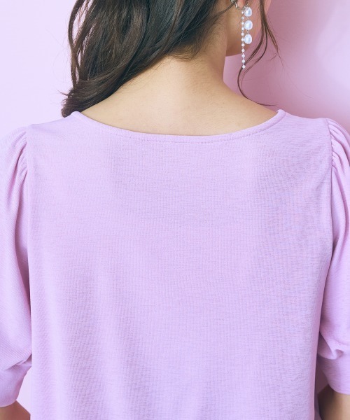 marun（マルン）の「＜大きいサイズ＞ハートネックデザイントップス marun（Tシャツ/カットソー・レディース・ピンク/ダークネイビー・3L/4L/5L/L/LL）」の19枚目の写真